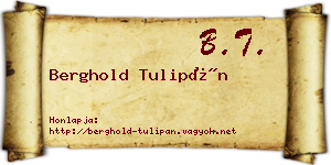 Berghold Tulipán névjegykártya